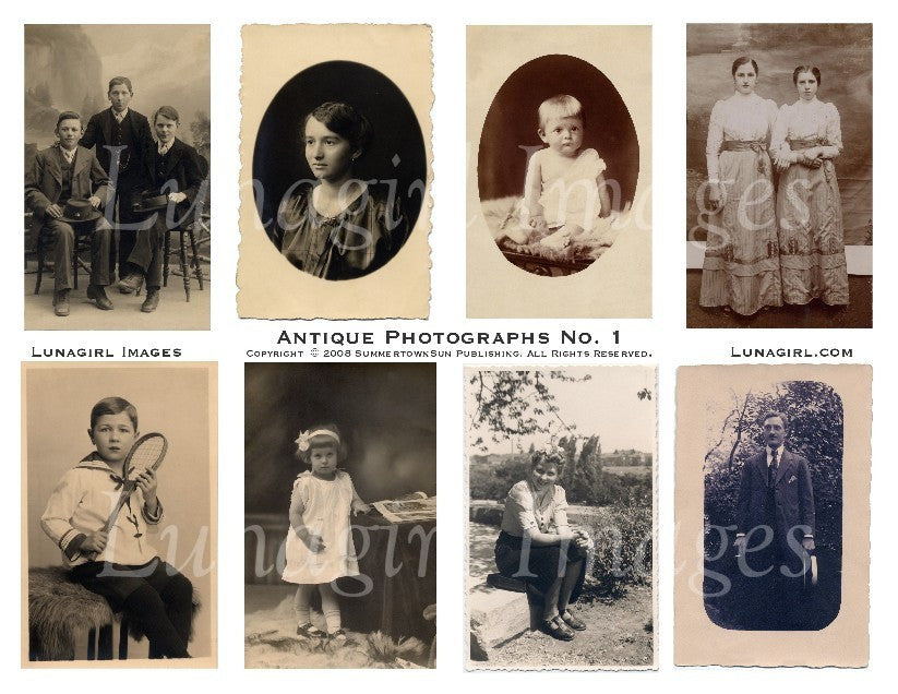 Antique Photographs Digital Collage Sheet - Lunagirl