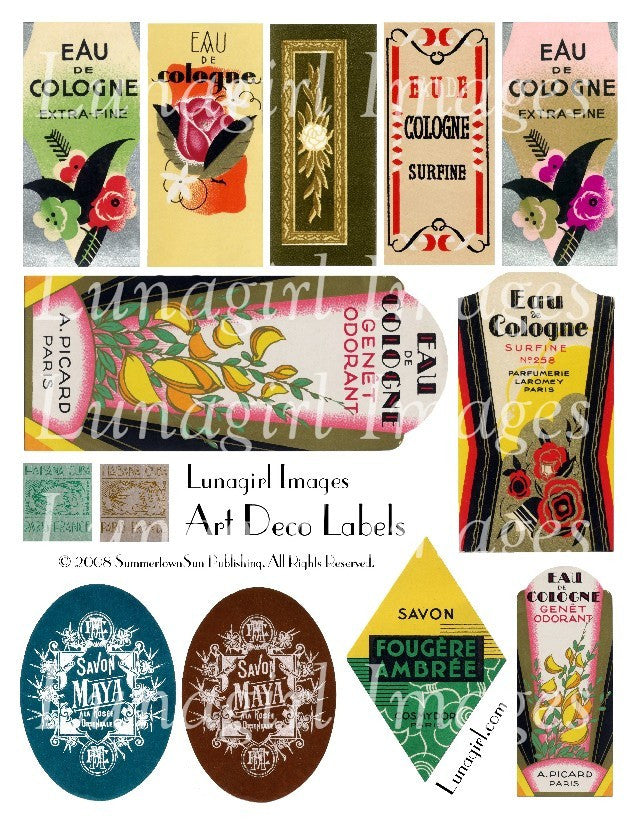 Collage Display Label Digital Collage Sheets: Tags Labels & Frames – Lunagirl