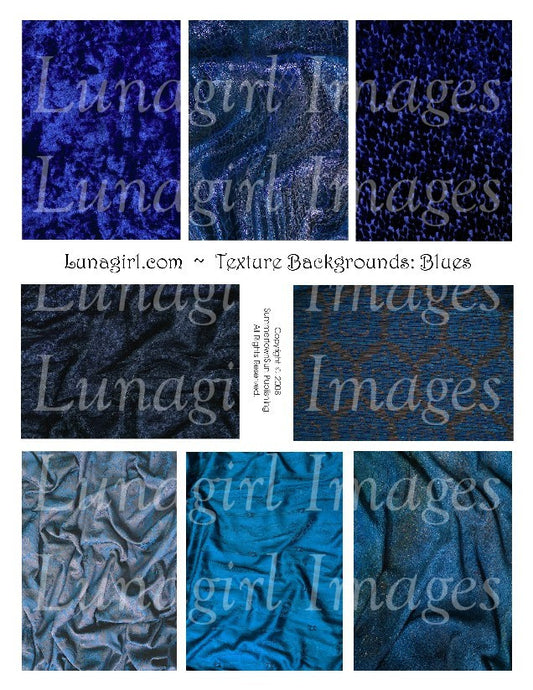 Textures: Blues Digital Collage Sheet - Lunagirl