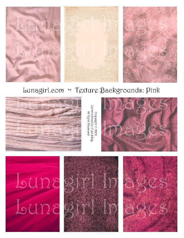 Textures: Pink Digital Collage Sheet - Lunagirl