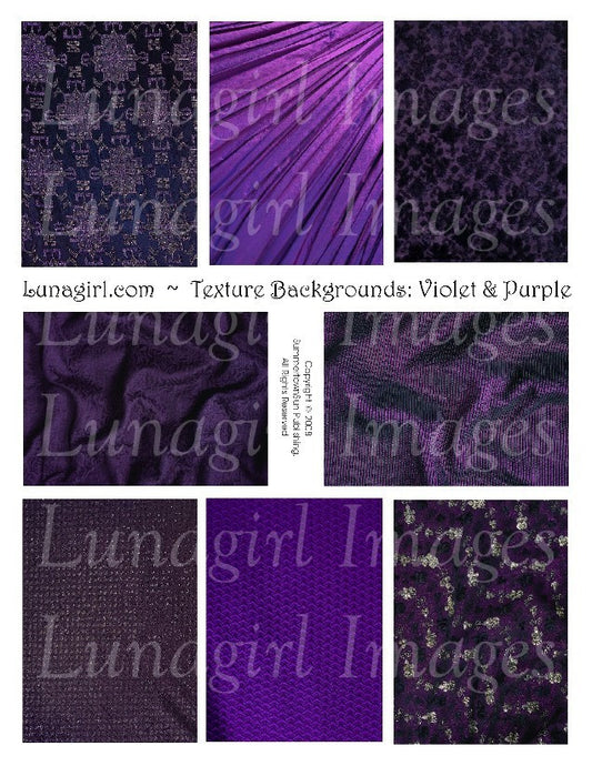 Textures: Violet & Purple Digital Collage Sheet - Lunagirl