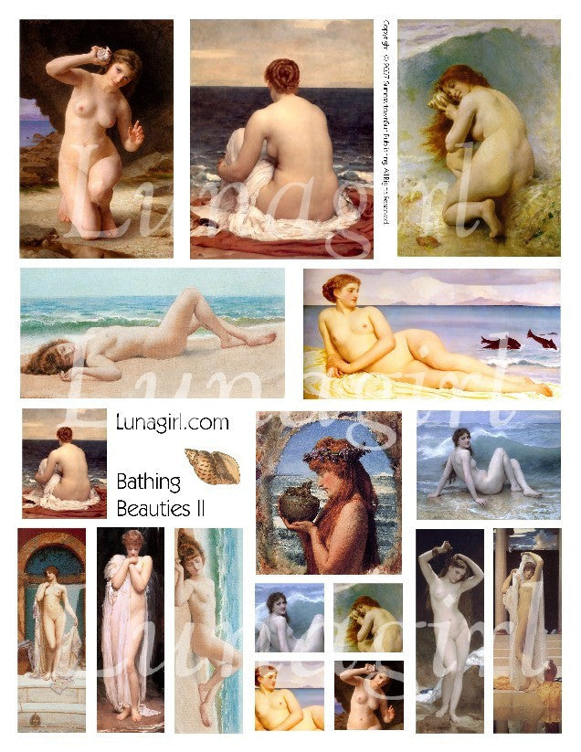 Bathing Beauties #2 Digital Collage Sheet - Lunagirl