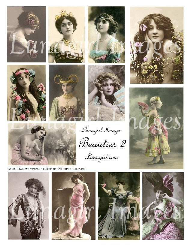 Beauties #2 Digital Collage Sheet - Lunagirl