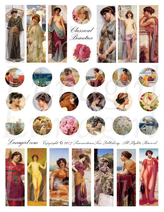 Classical Beauties Digital Collage Sheet - Lunagirl