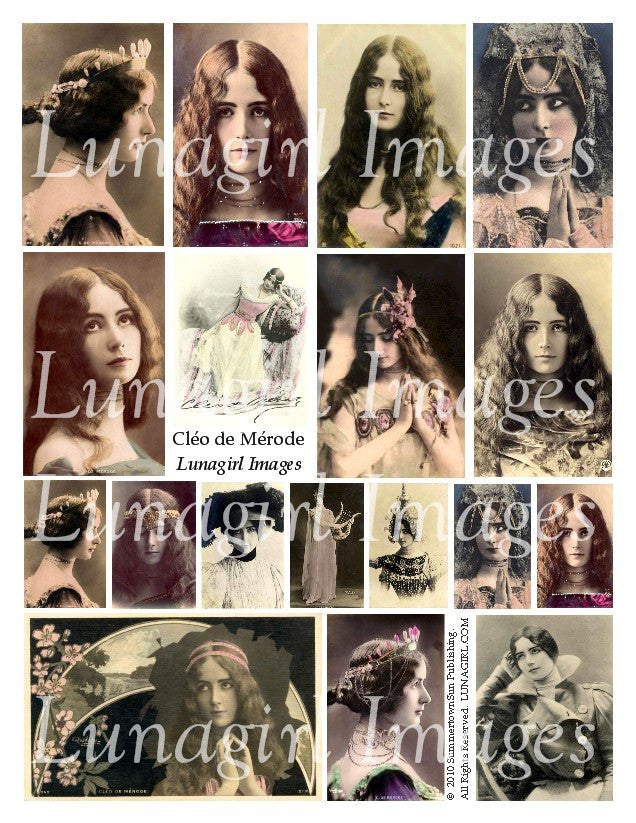 Cleo de Merode Digital Collage Sheet - Lunagirl