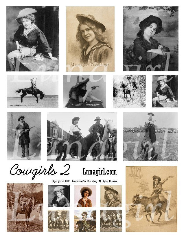Cowgirls #2 Digital Collage Sheet - Lunagirl