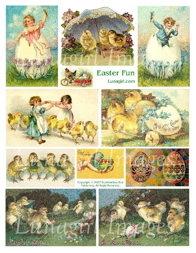 Easter Fun Digital Collage Sheet - Lunagirl