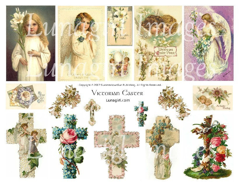 Victorian Easter Digital Collage Sheet - Lunagirl