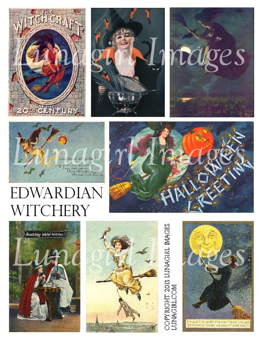 Edwardian Witches Digital Collage Sheet - Lunagirl