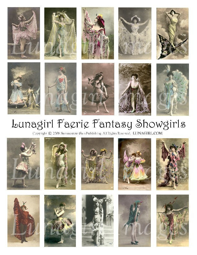 Faerie Fantasy Showgirls Digital Collage Sheet - Lunagirl