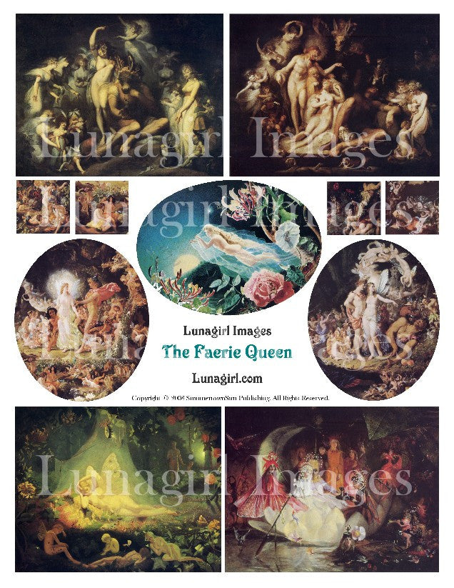 The Faerie Queen Digital Collage Sheet - Lunagirl