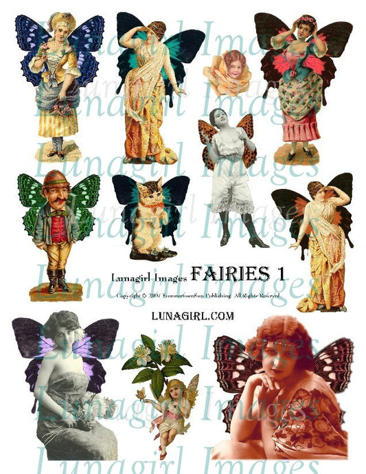 Fairies #1 Digital Collage Sheet - Lunagirl