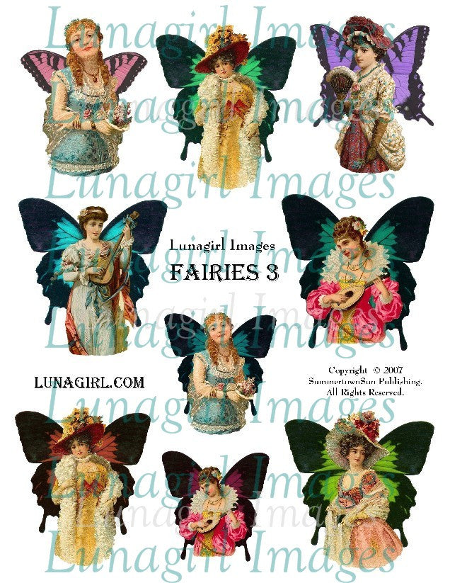 Fairies #3 Digital Collage Sheet - Lunagirl
