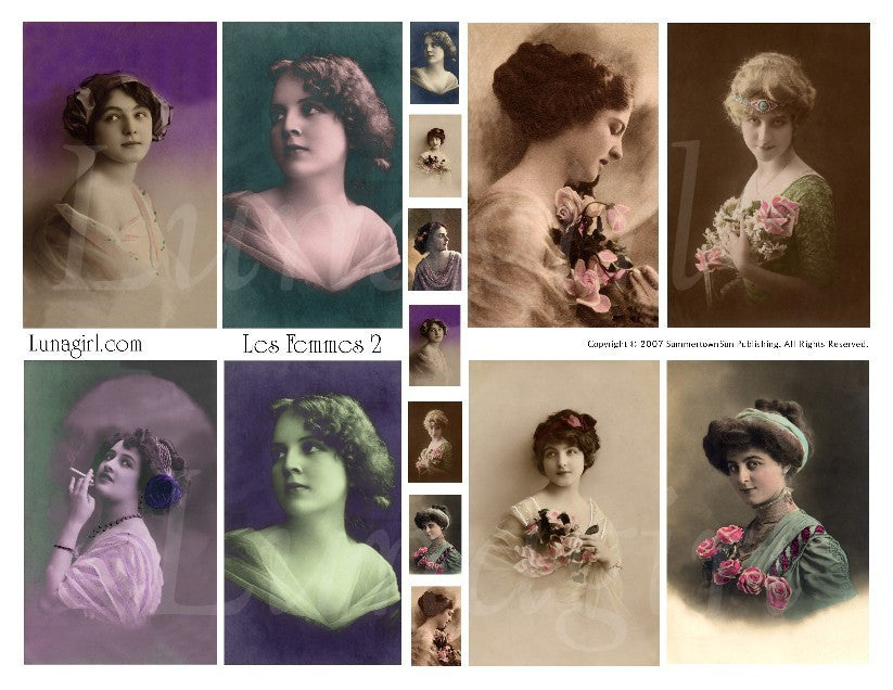 Les Femmes #2 Digital Collage Sheet - Lunagirl