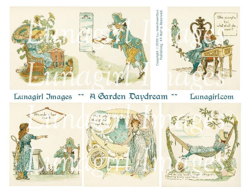 A Garden Daydream Digital Collage Sheet - Lunagirl