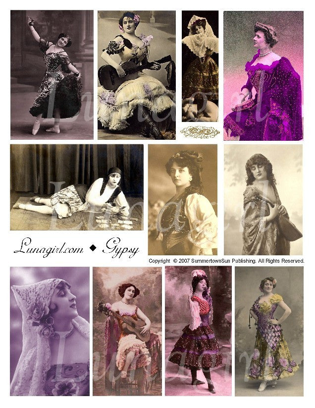 Gypsy Digital Collage Sheet - Lunagirl
