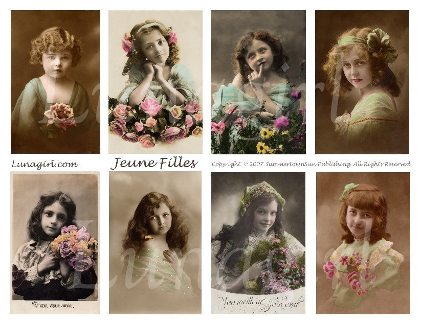 Jeune Filles Digital Collage Sheet - Lunagirl