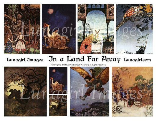 In a Land Far Away Digital Collage Sheet - Lunagirl