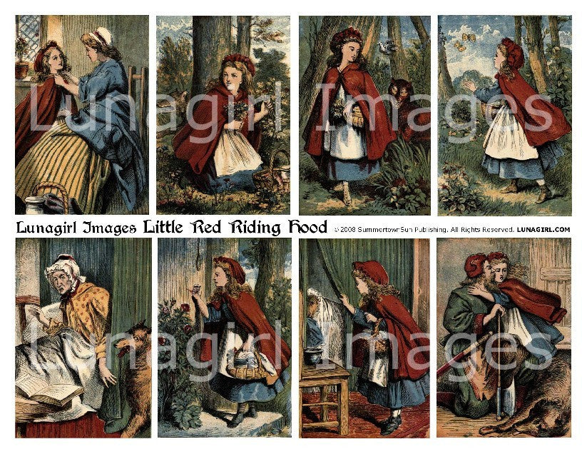 Little Red Riding Hood Digital Collage Sheet - Lunagirl