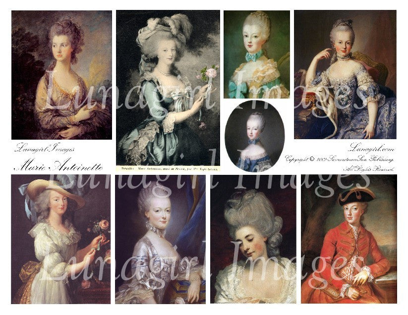 Marie Antoinette Digital Collage Sheet - Lunagirl