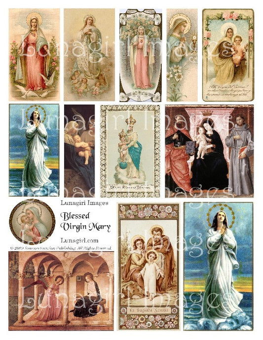 Blessed Virgin Mary Digital Collage Sheet - Lunagirl
