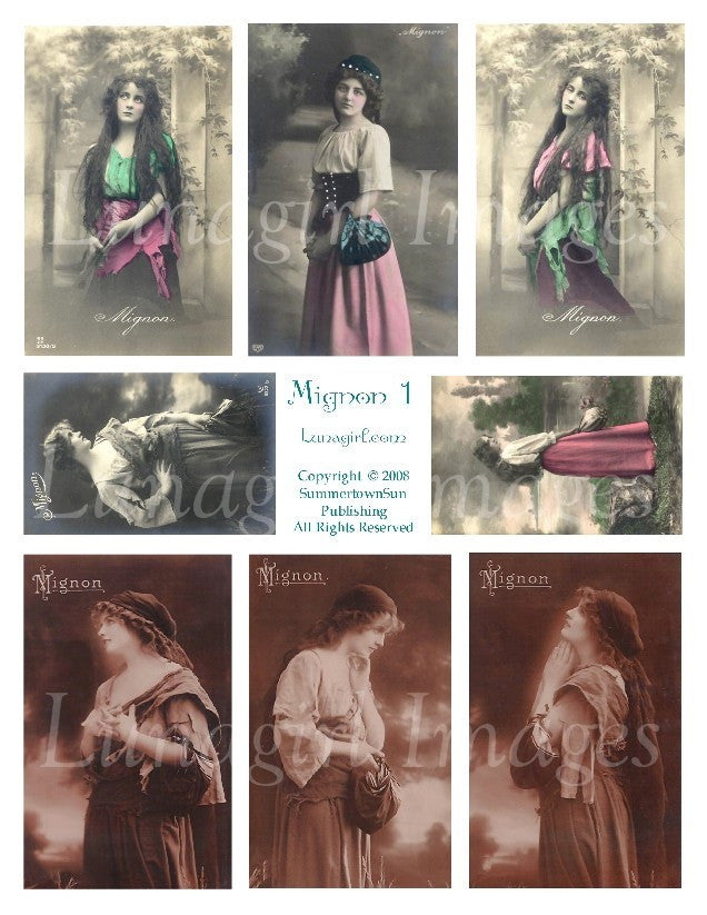 Mignon #1 Digital Collage Sheet - Lunagirl
