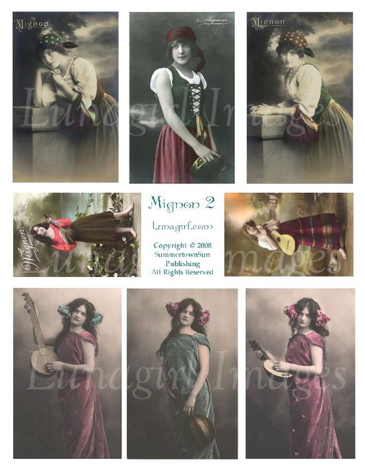 Mignon #2 Digital Collage Sheet - Lunagirl