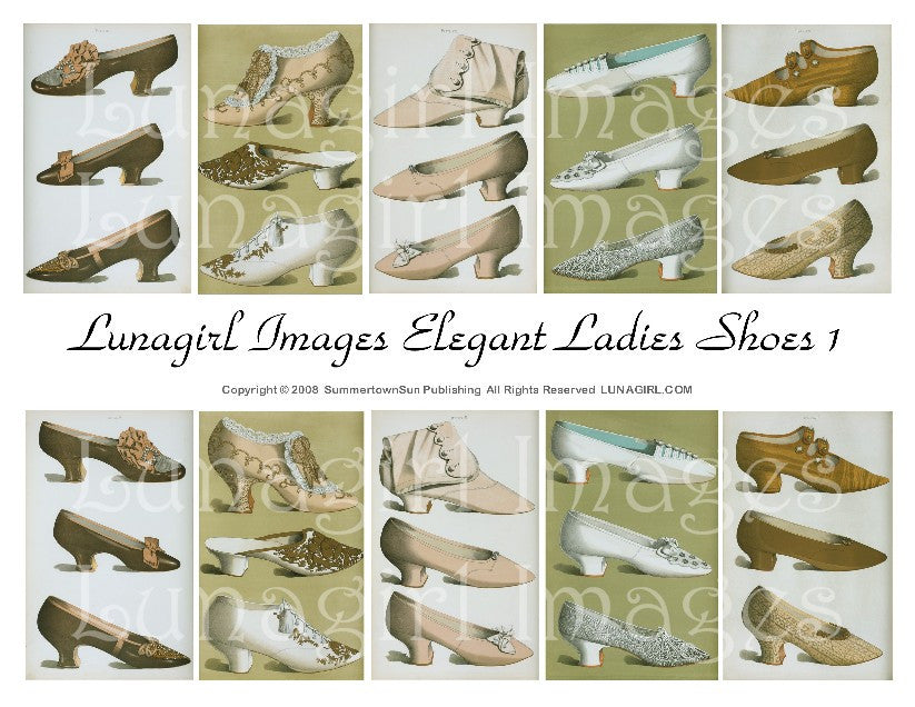 Elegant Ladies Shoes #1 Digital Collage Sheet - Lunagirl