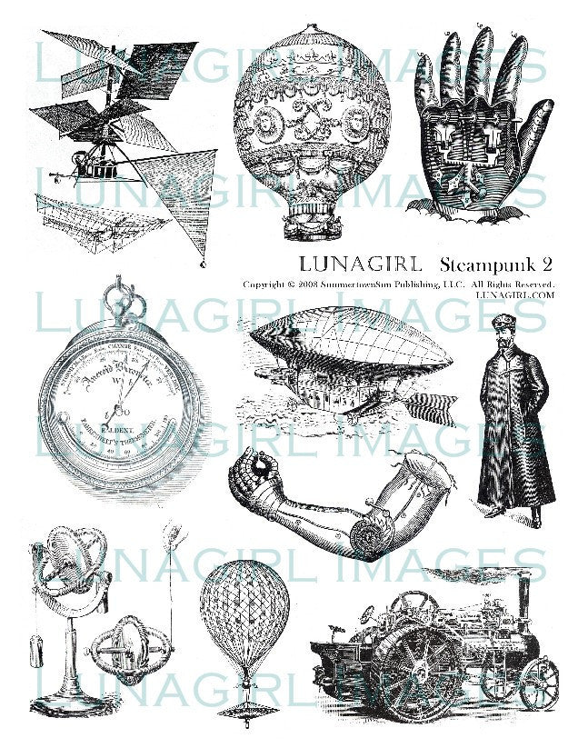 Steampunk #2 Digital Collage Sheet - Lunagirl