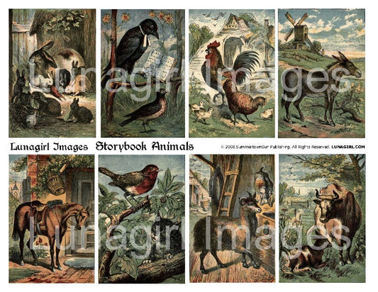 Storybook Animals Digital Collage Sheet - Lunagirl