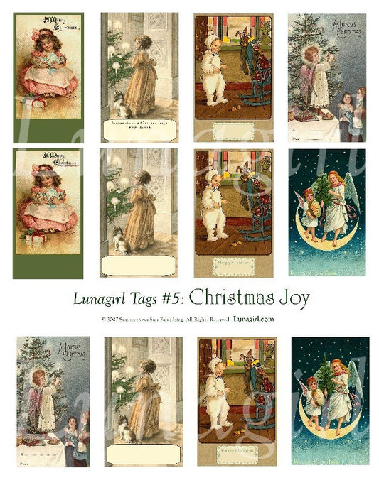 Tags: Christmas Joy Digital Collage Sheet - Lunagirl