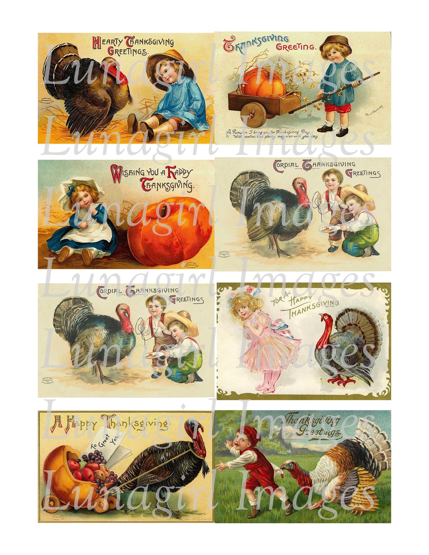 Thanksgiving postcard Ephemera Pack,Old Vintage postcards