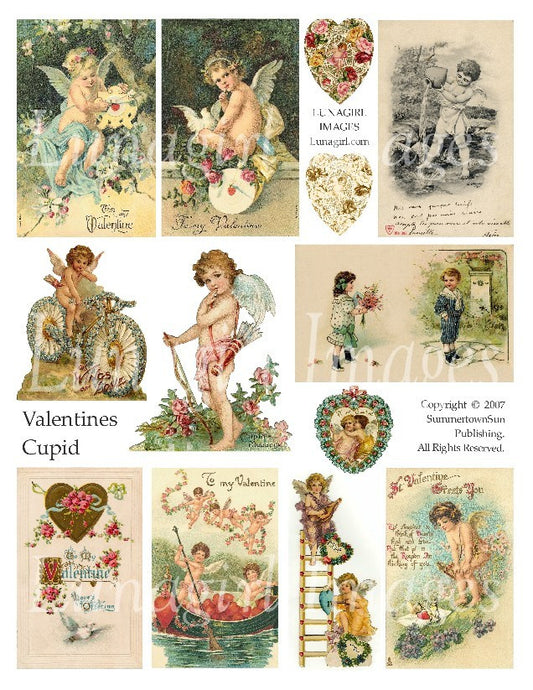 Valentines Cupid Digital Collage Sheet - Lunagirl