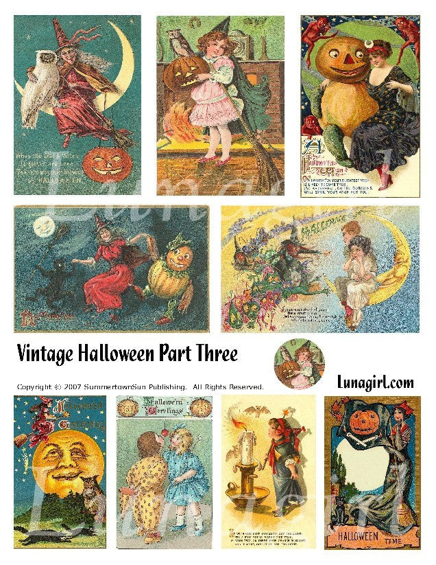 Vintage Halloween #3 Digital Collage Sheet - Lunagirl