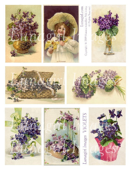 Violets Digital Collage Sheet - Lunagirl