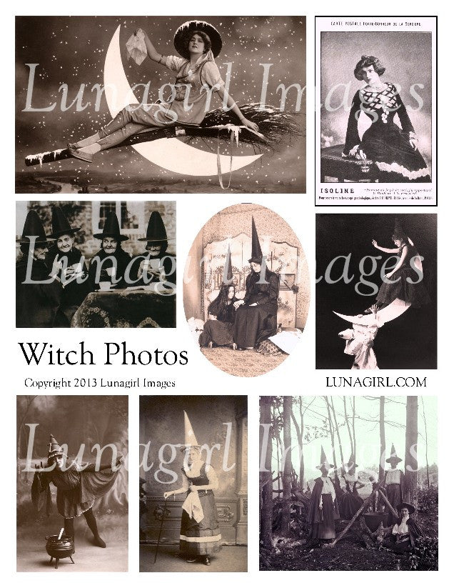 Witches Photos Digital Collage Sheet - Lunagirl